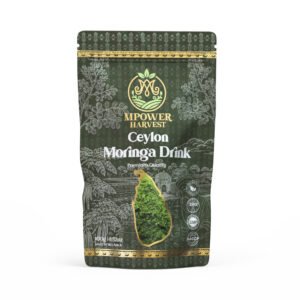MPower Harvest Ceylon Moringa Herbal Drink 100g — vibrant green moringa powder in packaging, sourced from Sri Lanka