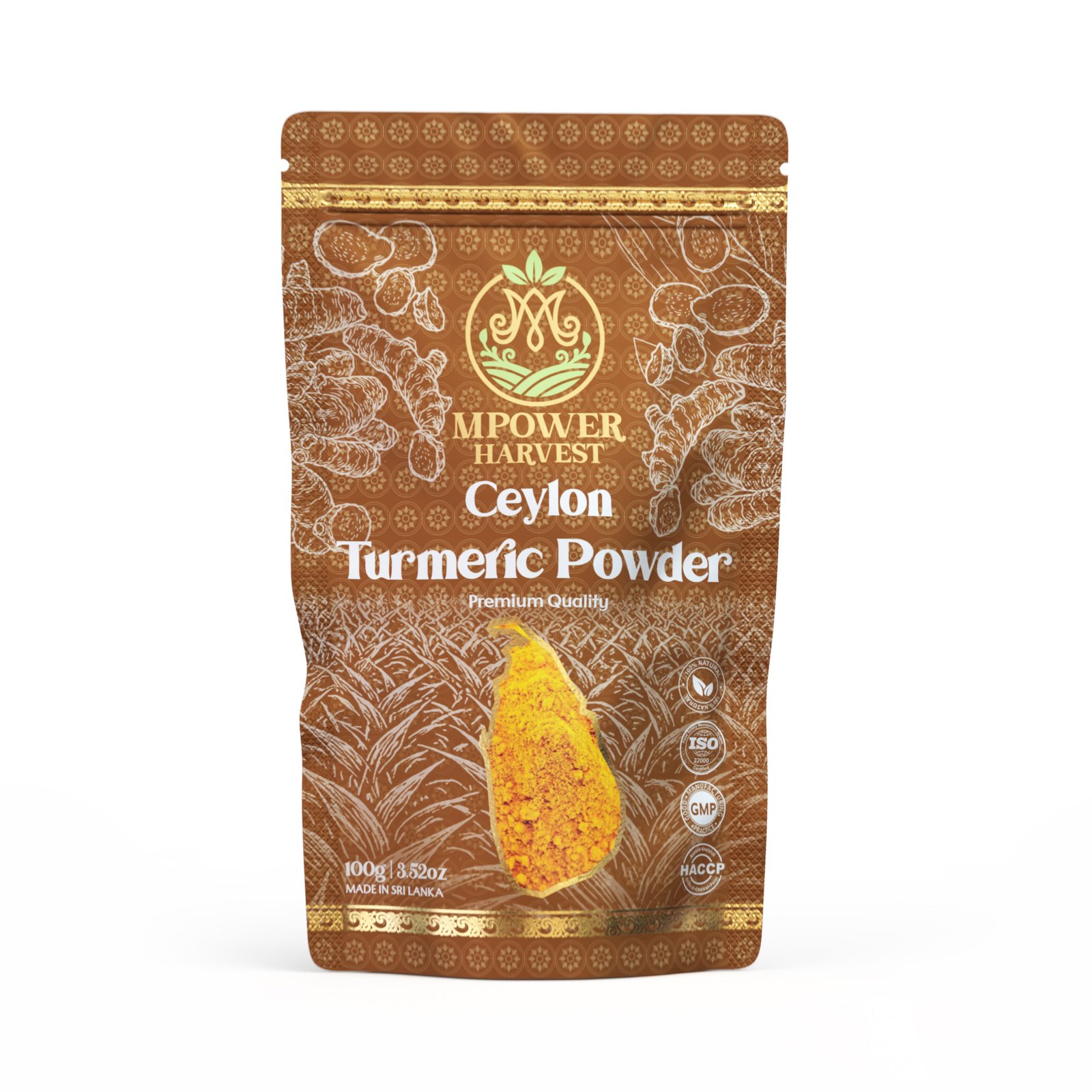 MPower Harvest Ceylon Moringa Herbal Drink 100g — vibrant green moringa powder in packaging, sourced from Sri Lanka